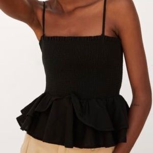 Zara Black Peplum Hem Top